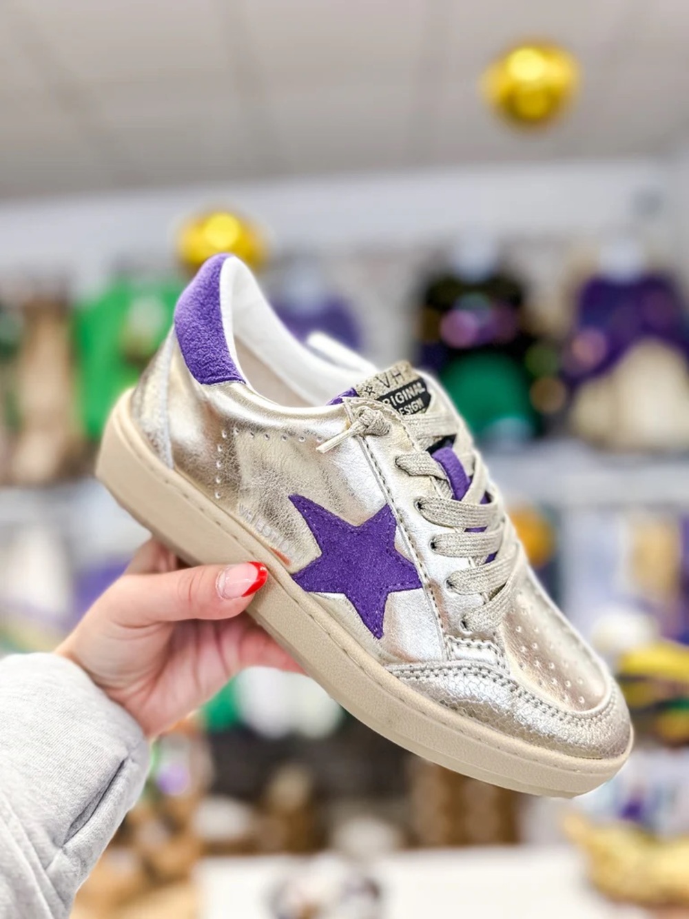 Vintage Havana Metallic Gold and Purple Star Sneakers